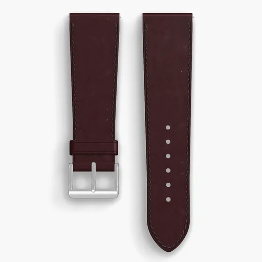 Color 8 Chromexcel Lined Watch Strap - handmade Horween leather, 24/20mm cut, both halves grain side up, with the buckle fitted