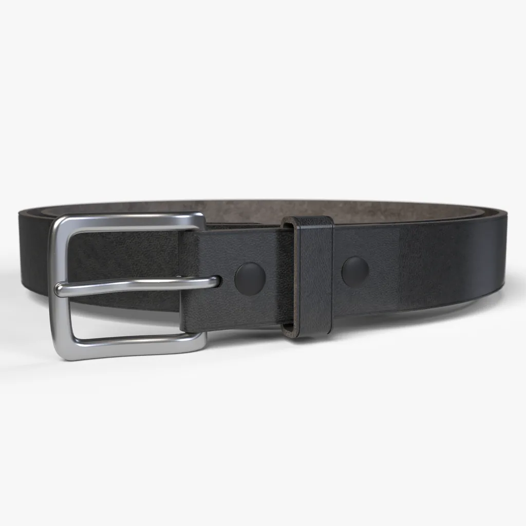 Charcoal Dublin Unlined Belt - handmade Horween leather, coiled, with the buckle at the front
